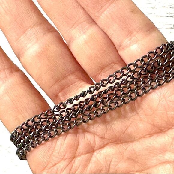 Grey long multi chain crystal necklace - Picture 8 of 10